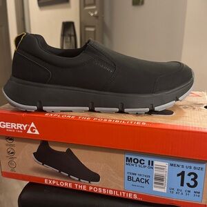 Gerry Moc II Men’s Easy Slip On Shoe Black Lightweight Soft Insole NIB NEW